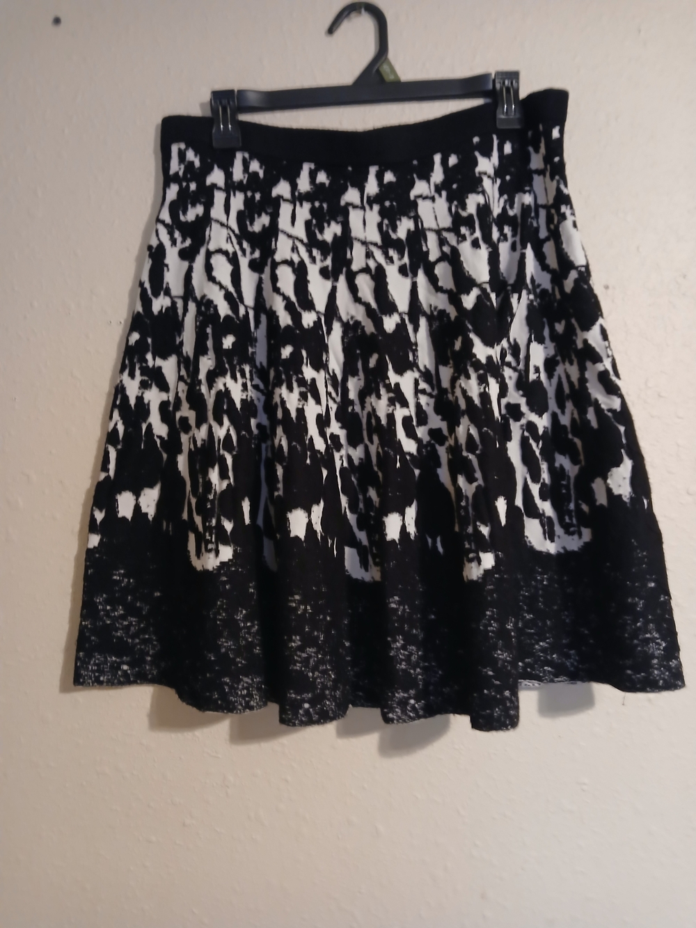 Grace Elements Black and White Printed A-Line Skirt